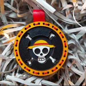 One piece leather keychain